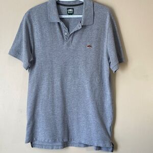 Roots Men's Light Grey Polo Beaver Logo